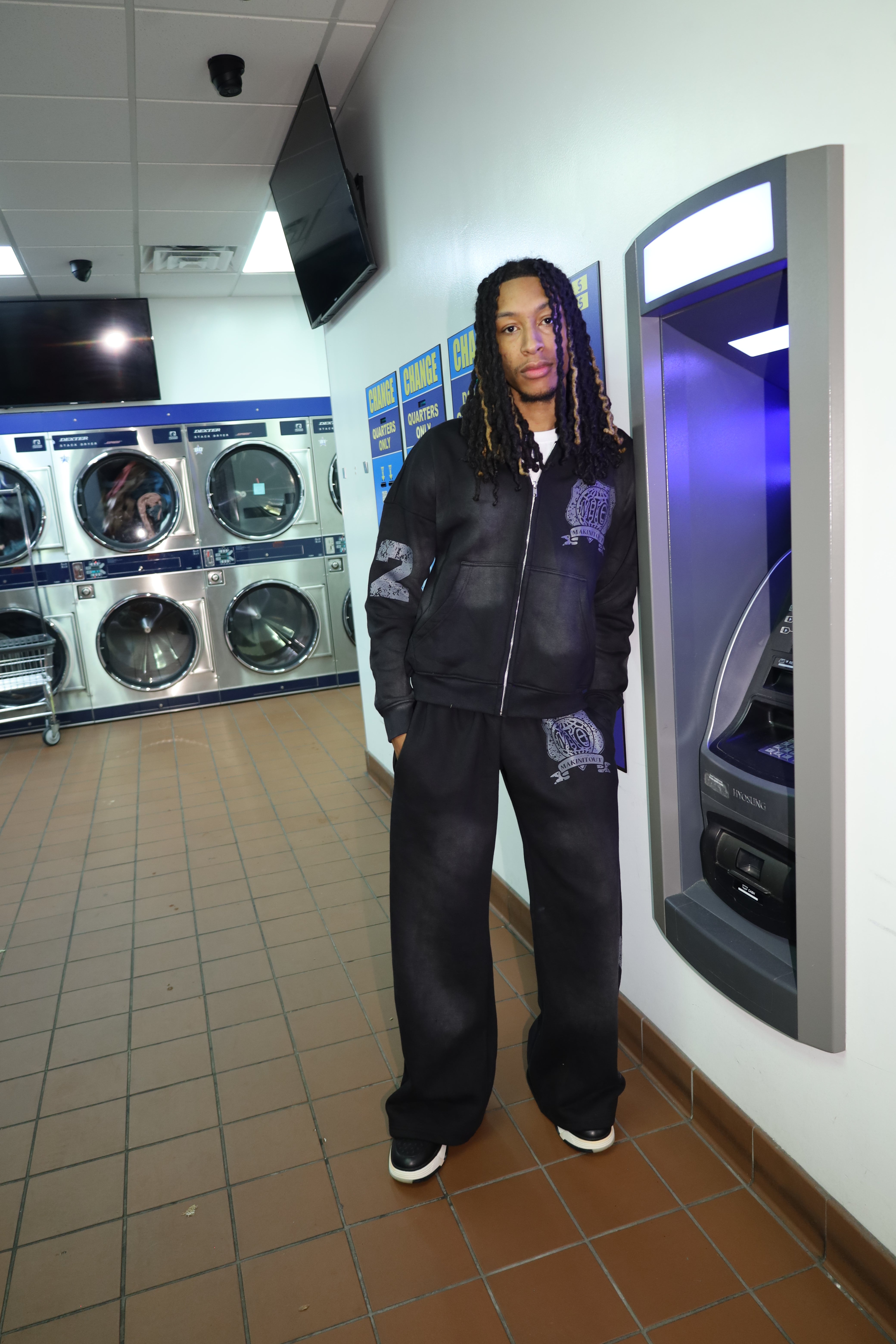 Baggy sweat suit - BLACK